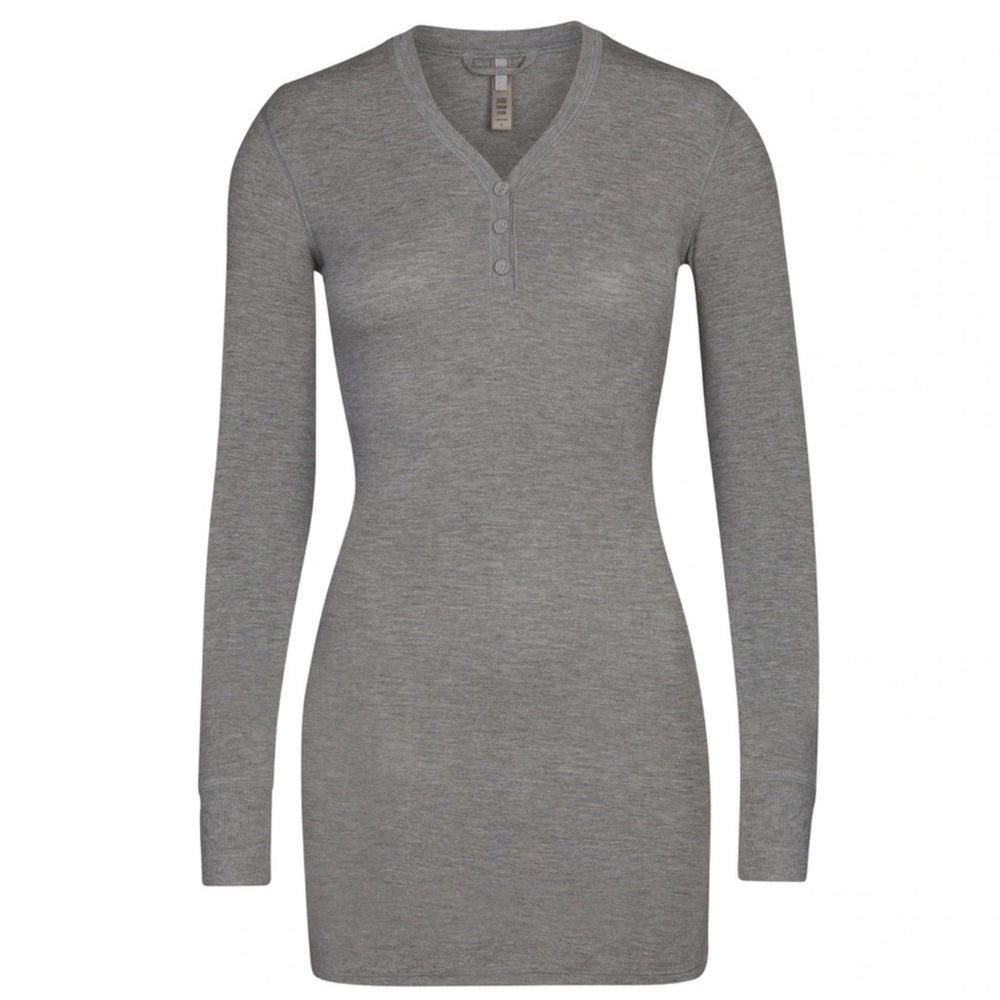 SKIMS Grey Sleep Henley Dress